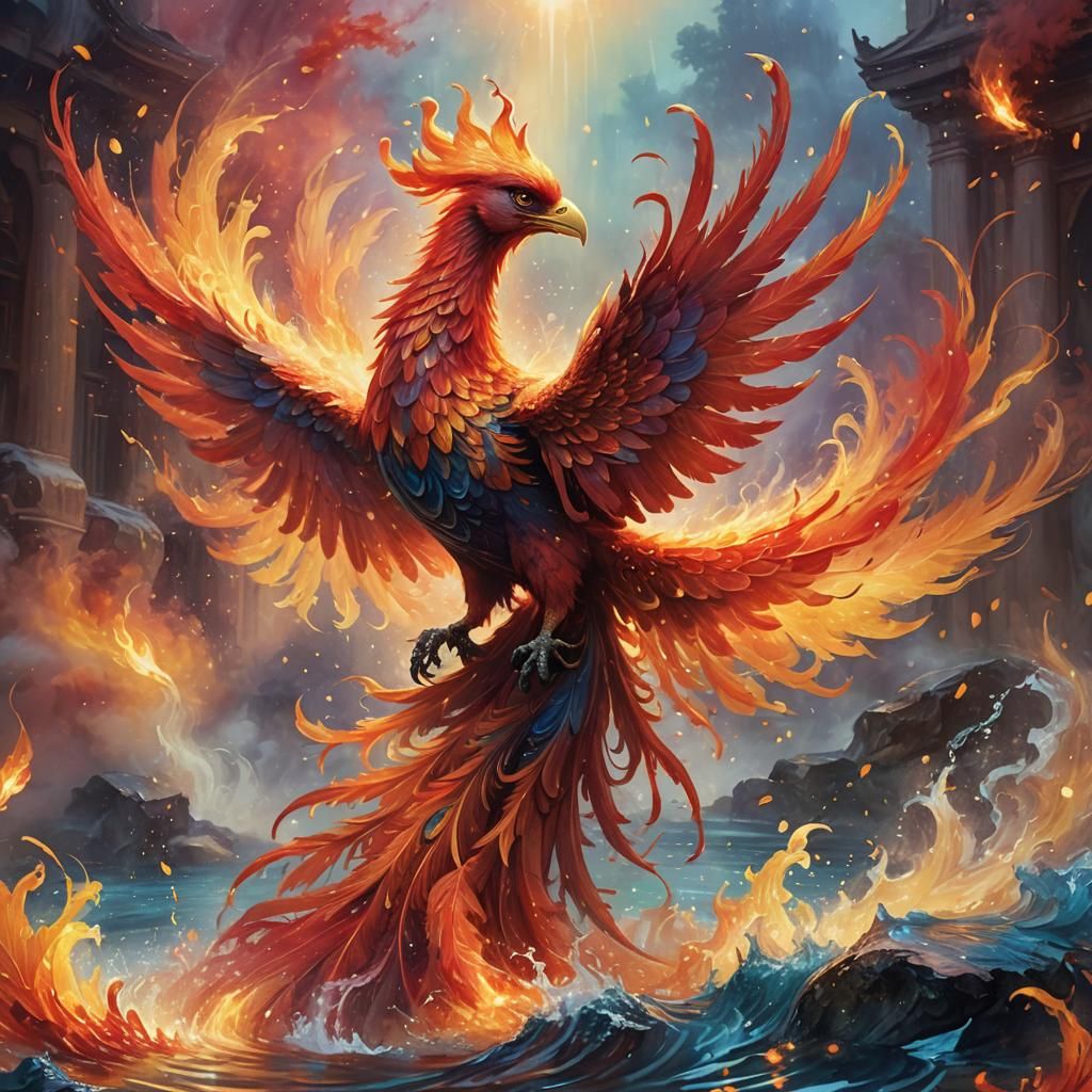 Phoenix Rising: Ethereal Fantasy Illustration