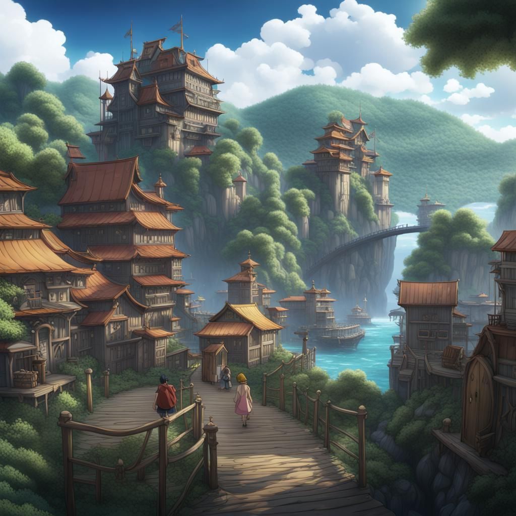 One Piece Anime: Detailed Matte Painting