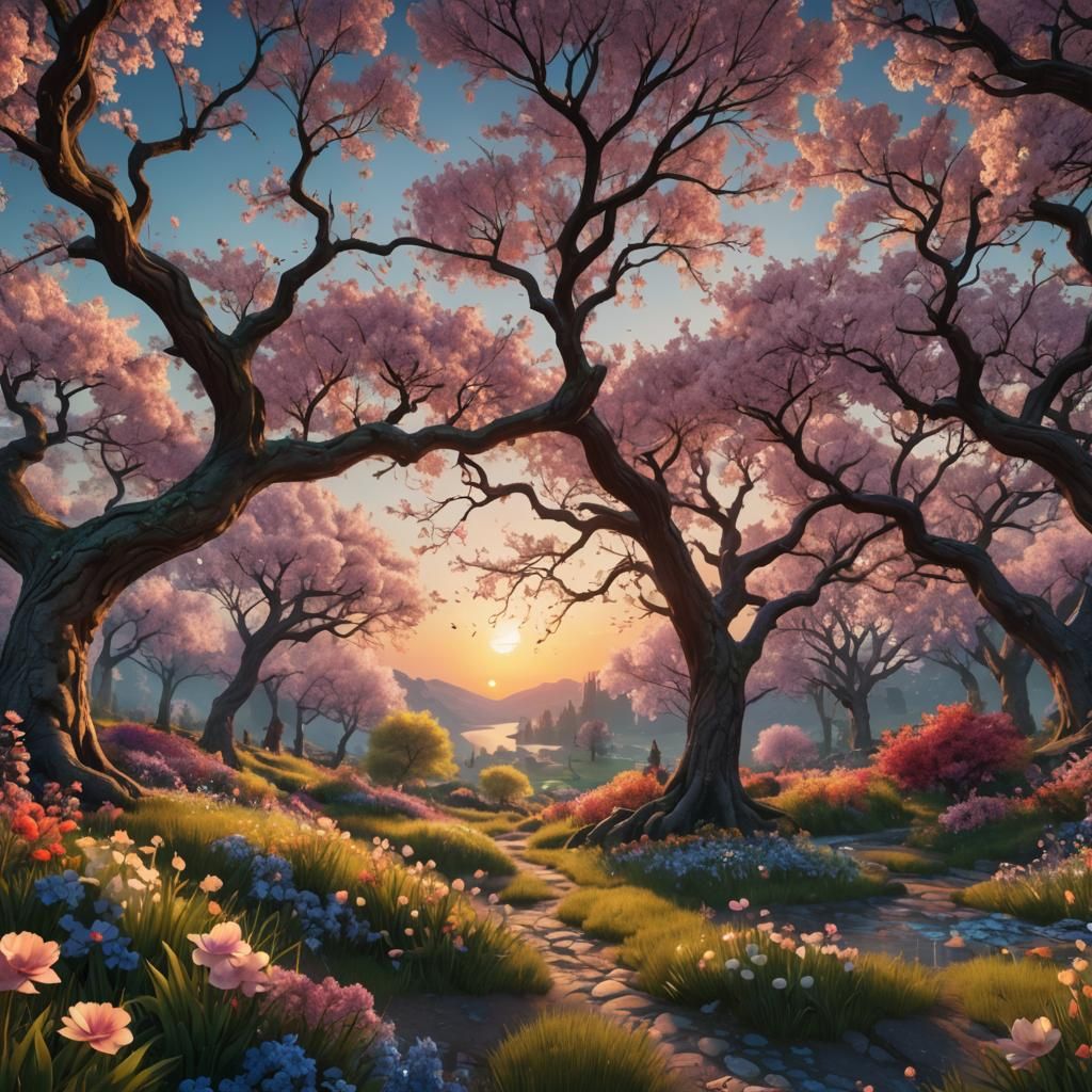 Spring Sunset: Detailed Matte Painting in Unreal Engine