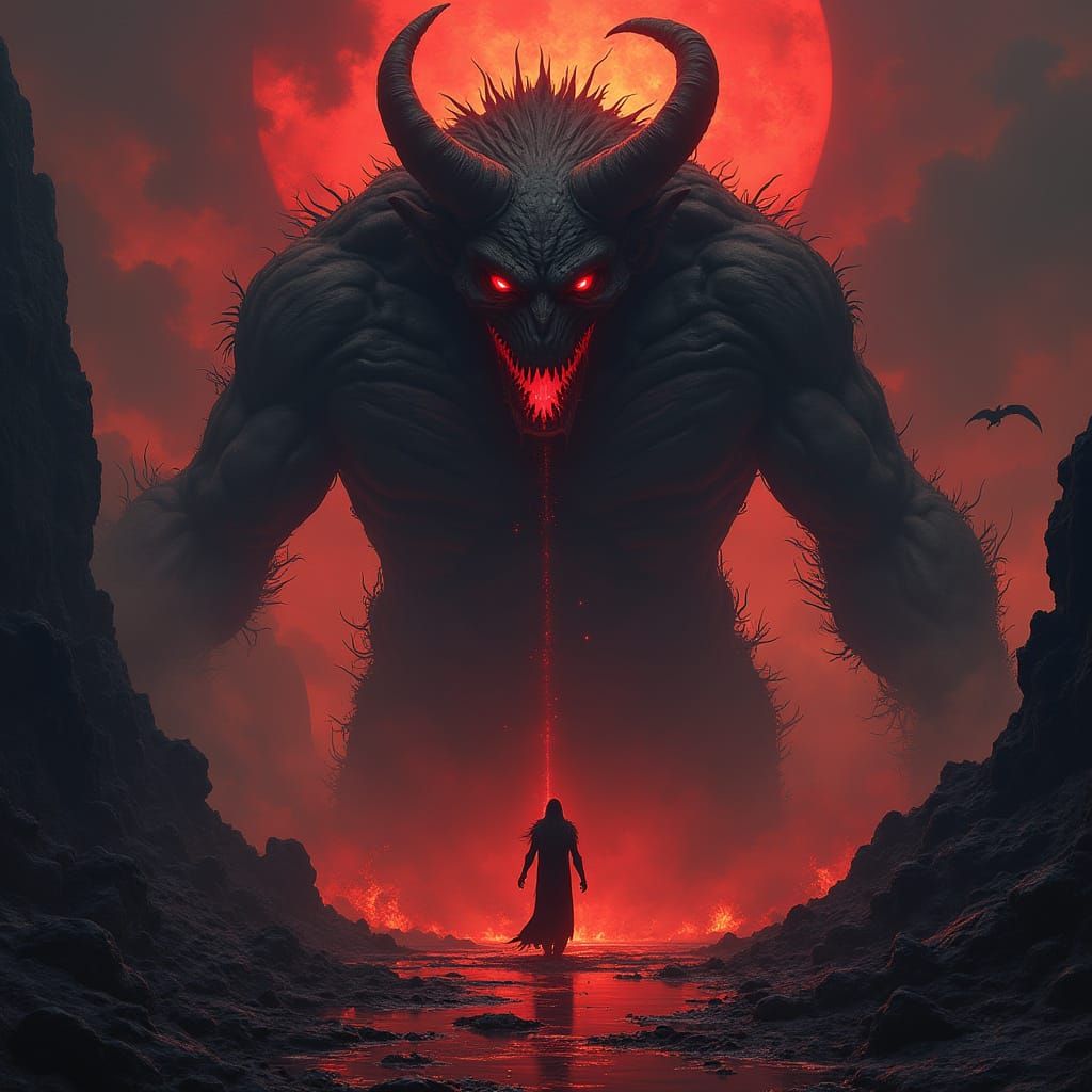 Terrifying Demon Kezarim in Dark Fantasy Style