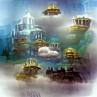 Steampunk City in the Clouds