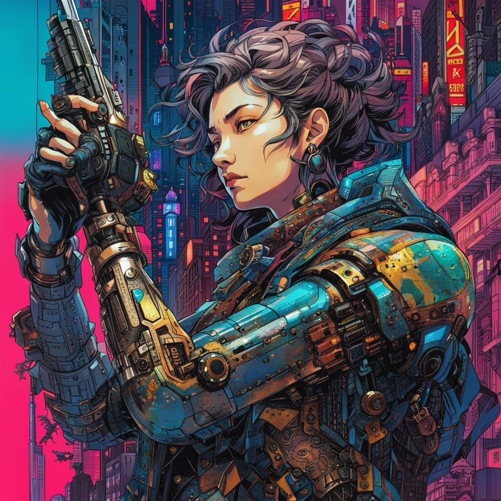 Cyberpunk Prosthetic Arms in Detailed Fantasy Art