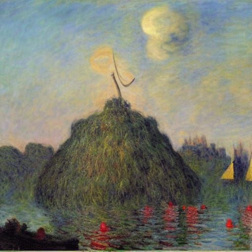 Floating Island with Eccentric Inhabitants, Influenced by Ol...