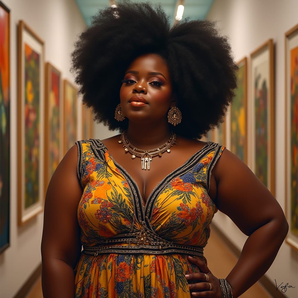 Vogue Cover: Plus-Size Black Woman in Avant-Garde Gown