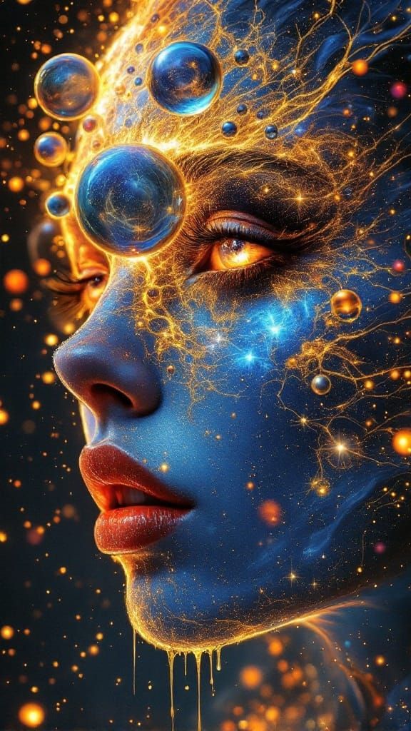 Surreal Cosmic Alchemist Reveals Mystical Universe