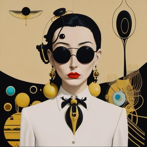 Surreal Planet Garden in Sepia