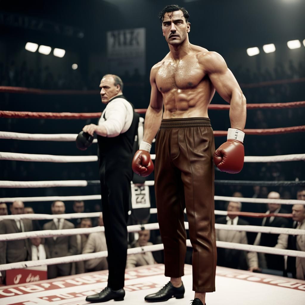 Italian Boxer in a 1940s Noir Style