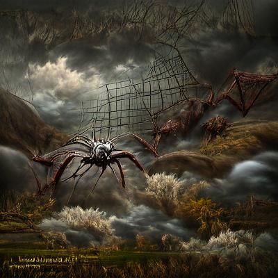 Sinister Spider in Dark Fantasy Style