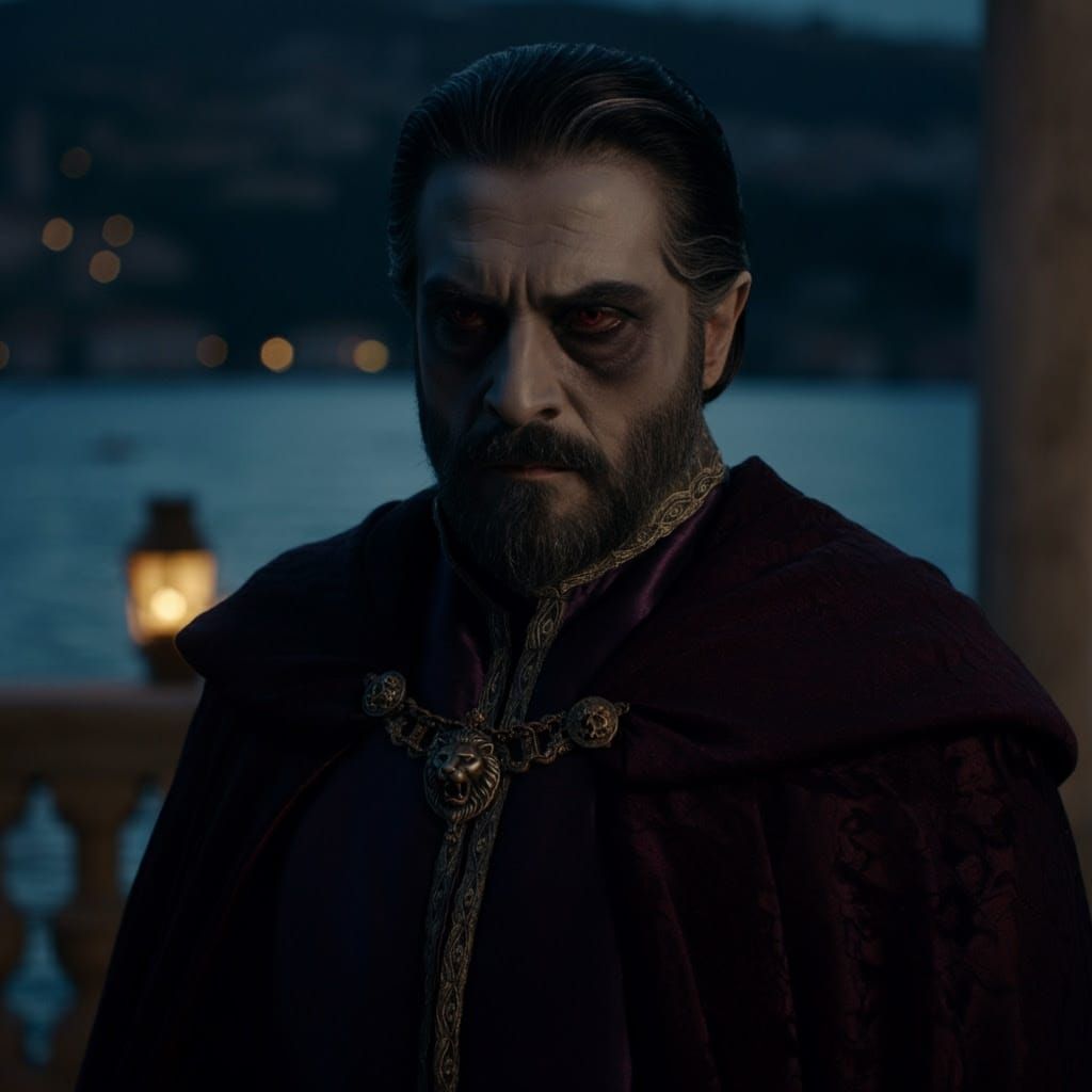 Byzantine Noble Vampire Portrait in Cinematic Style