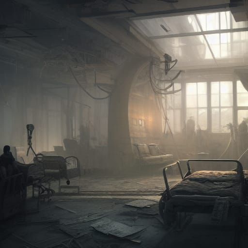 Post-Apocalyptic Hospital: Dark Fantasy Concept Art