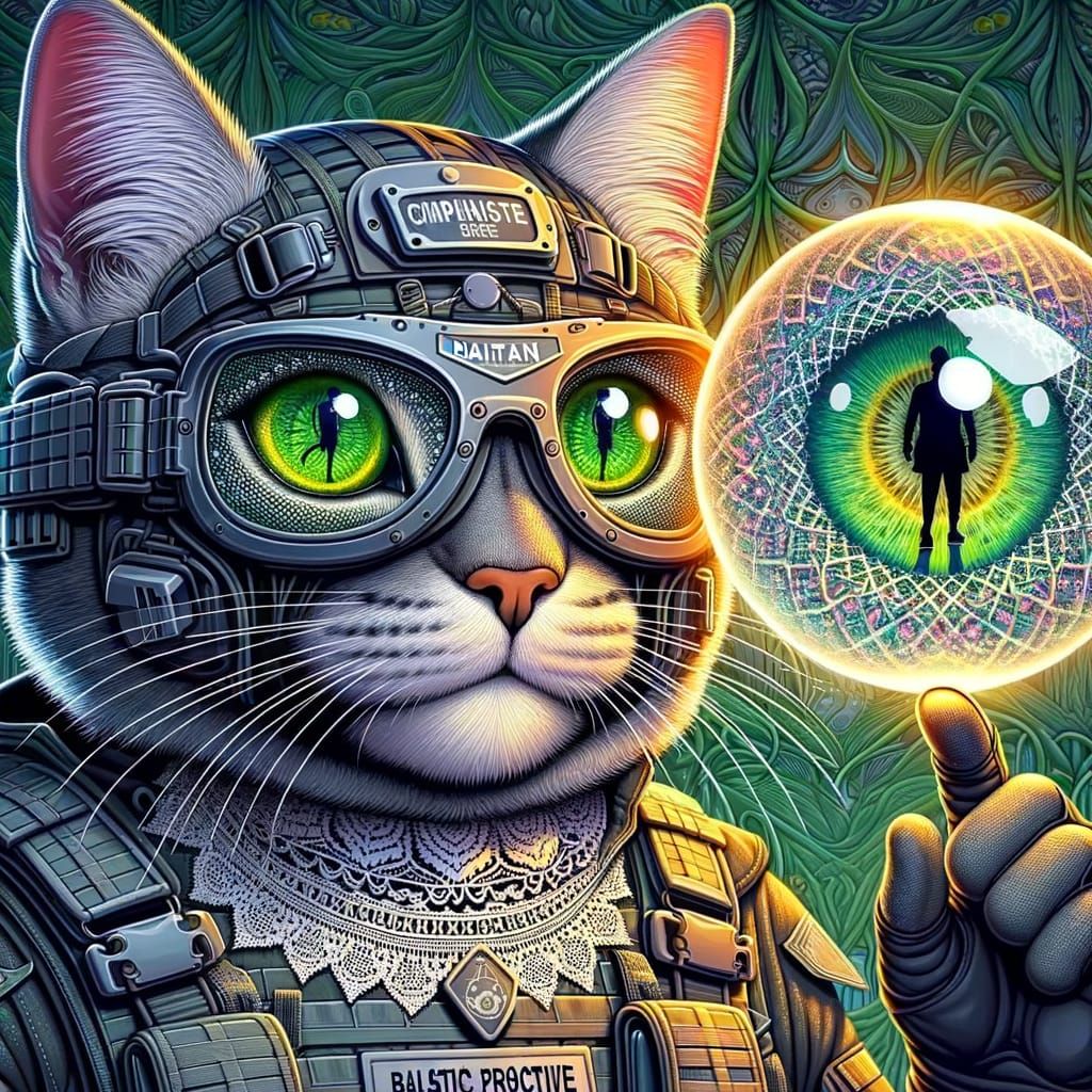 Anthropomorphic Cat in Haitian Tactical Gear Creates Optical...