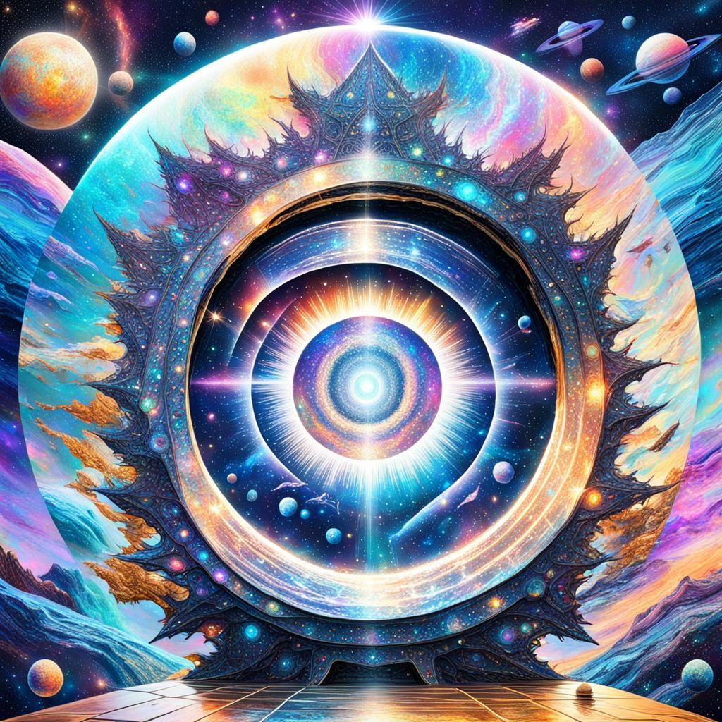 Holographic Universe Illustration in Astral Style