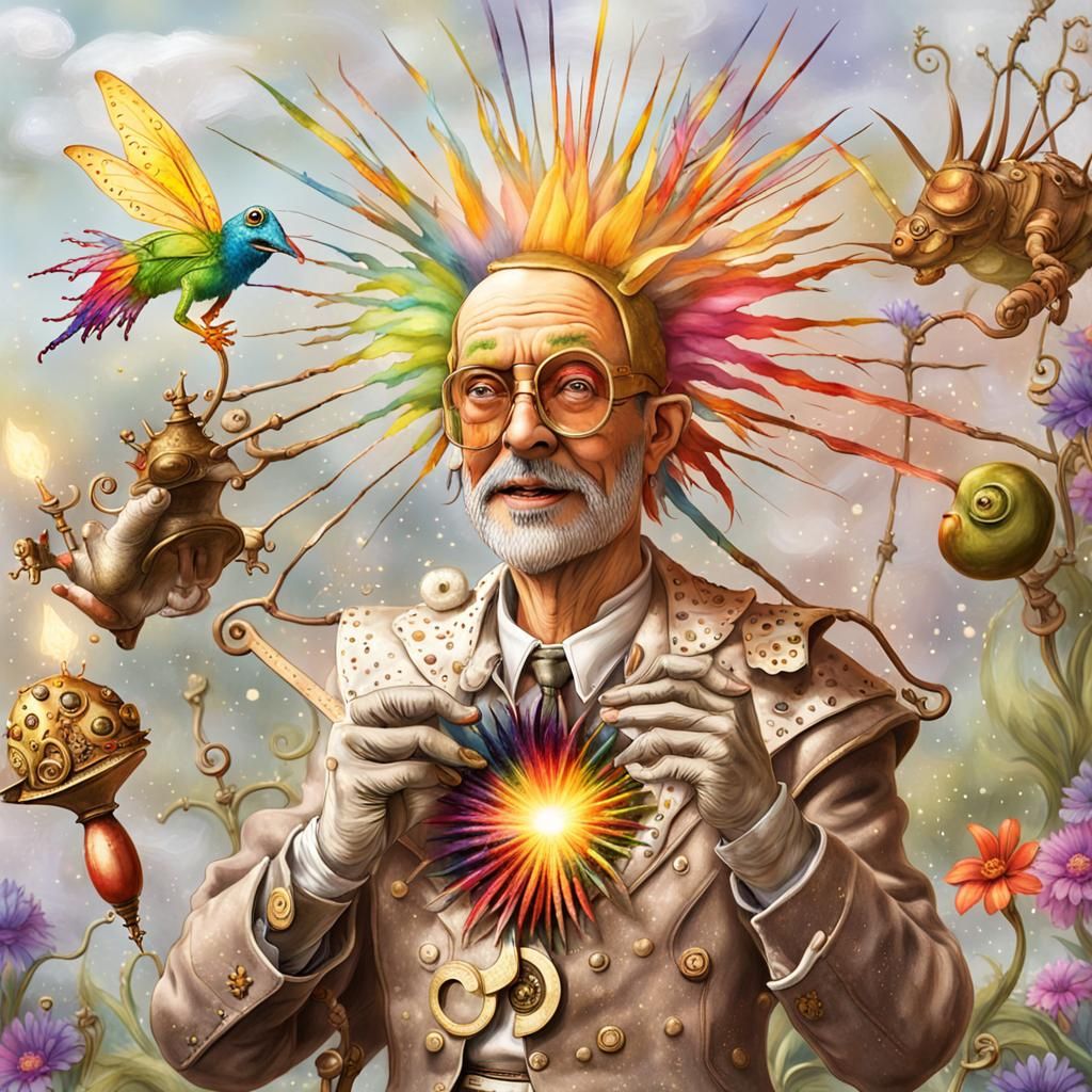 Whimsical Fairy Godfather in Steampunk Style