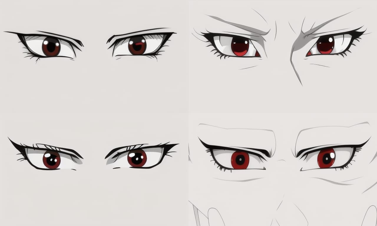 Stunning Red and Black Anime Eyes