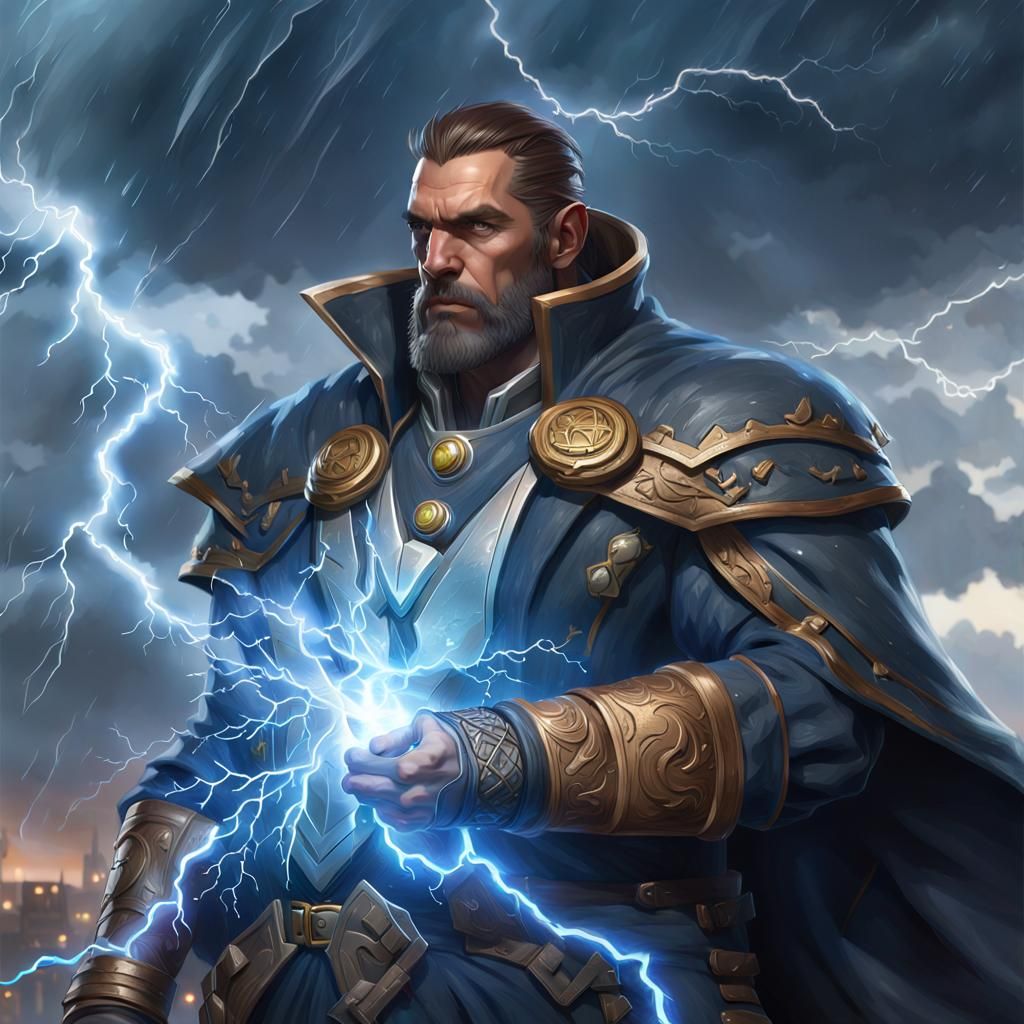 Arges, Lord of Lightning, Expressionist Portrait