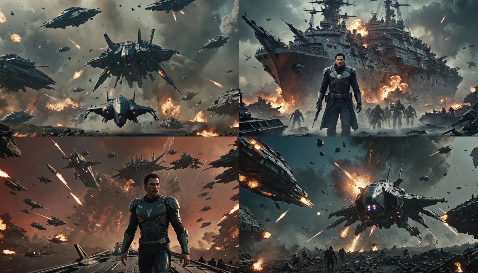 Futuristic Human Fleet Escaping a Dying Earth