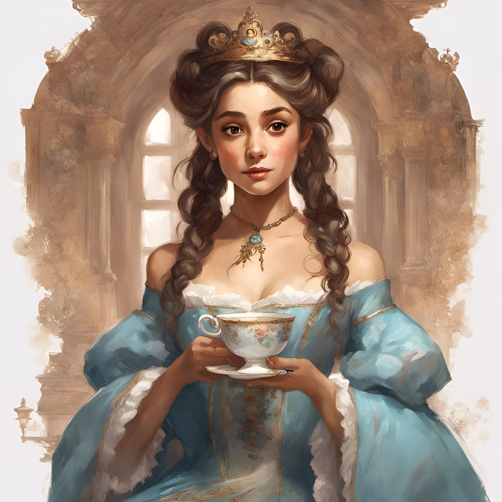 Princess Ariana Portrait in Digital Illustration Style