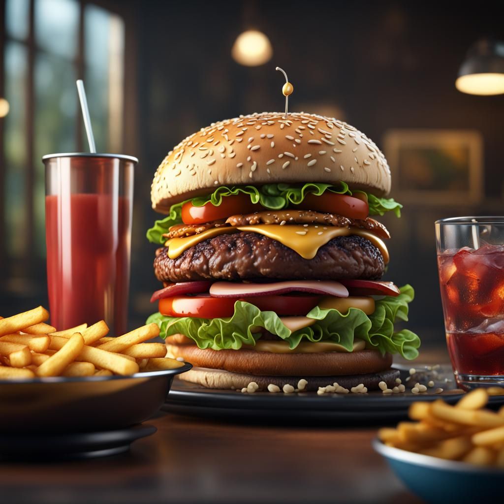 Best Cheeseburger Ever: Detailed Matte Painting