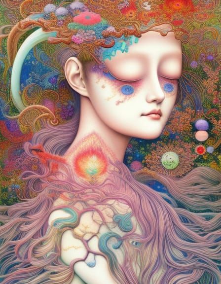 Mountain Landscape with Figure in Fashion Magazine Style