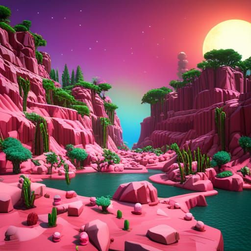 Candy Grand Canyon: Detailed Matte Painting in Unreal Engine