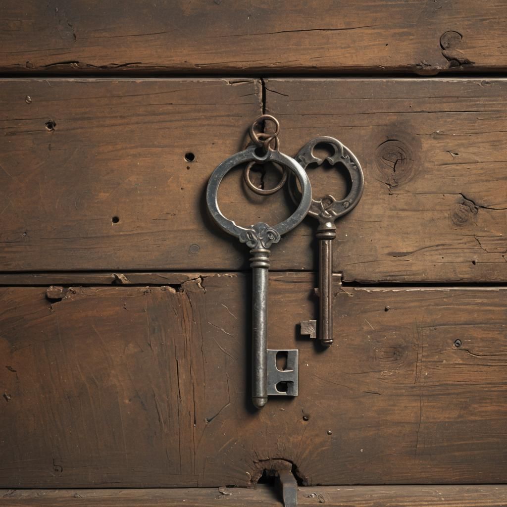 Rusted Key in Drawer: Detailed 3D Render