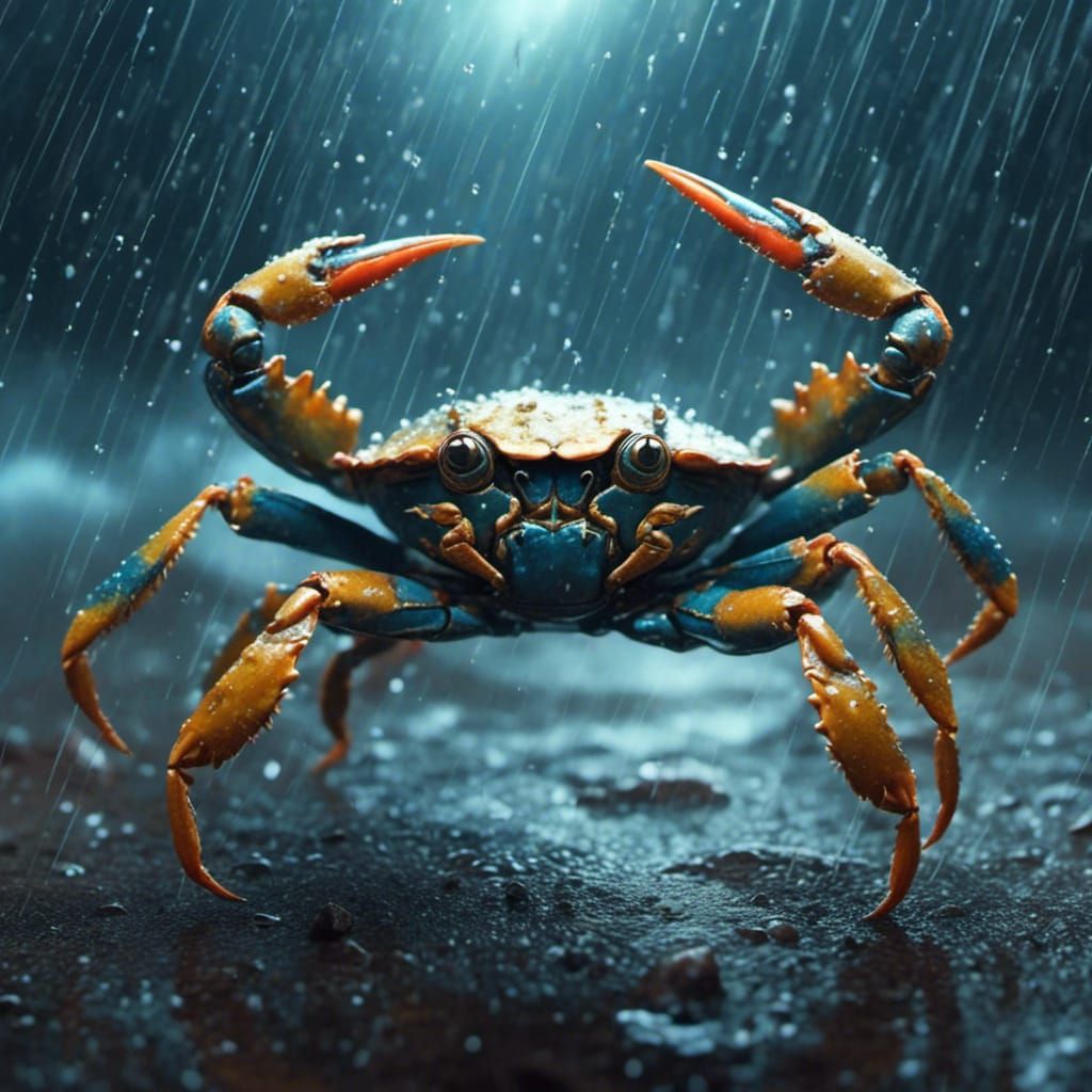 Blue Crab Rain Dance: Digital Matte Painting