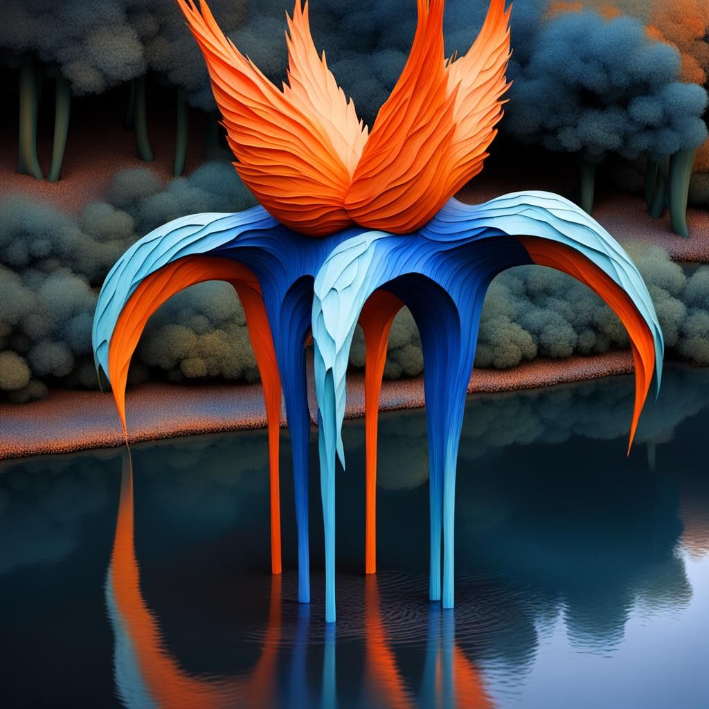 Colorful Abstract Sculpture of a Friendly Creature