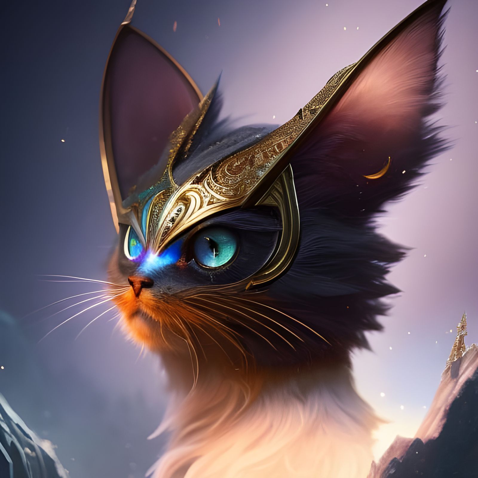 Crowned Kitten: Hyperdetailed Concept Art