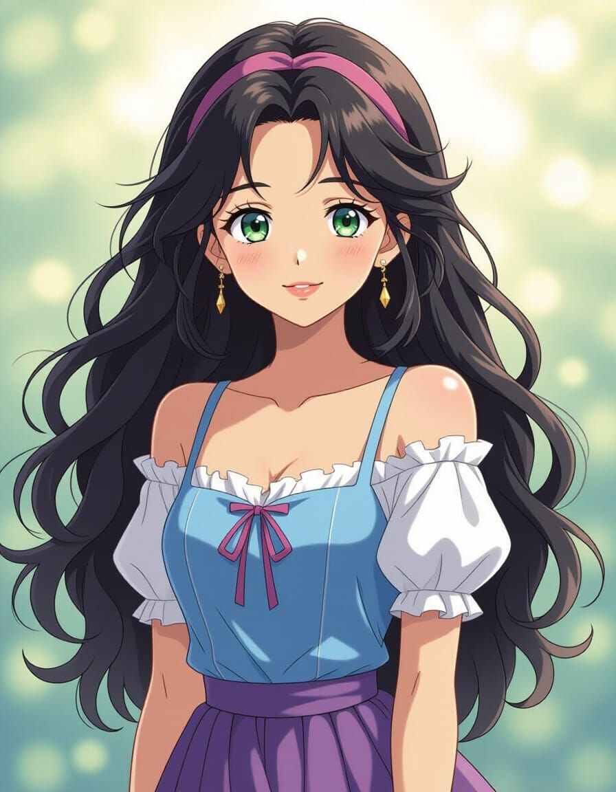 Esmeralda: Anime Portrait in Vibrant Shinkai Style