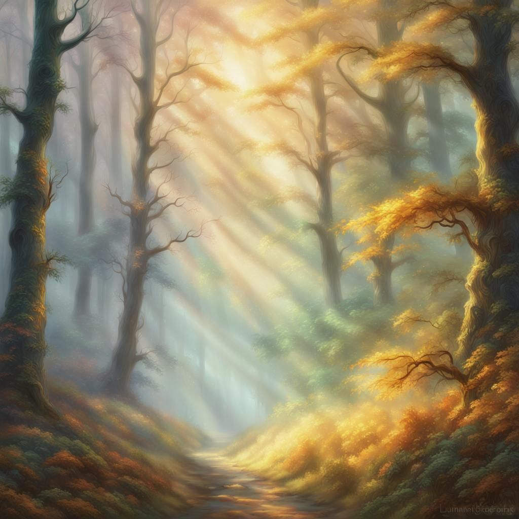 Mystical Forest: Unconscious Rivals in Ethereal Light