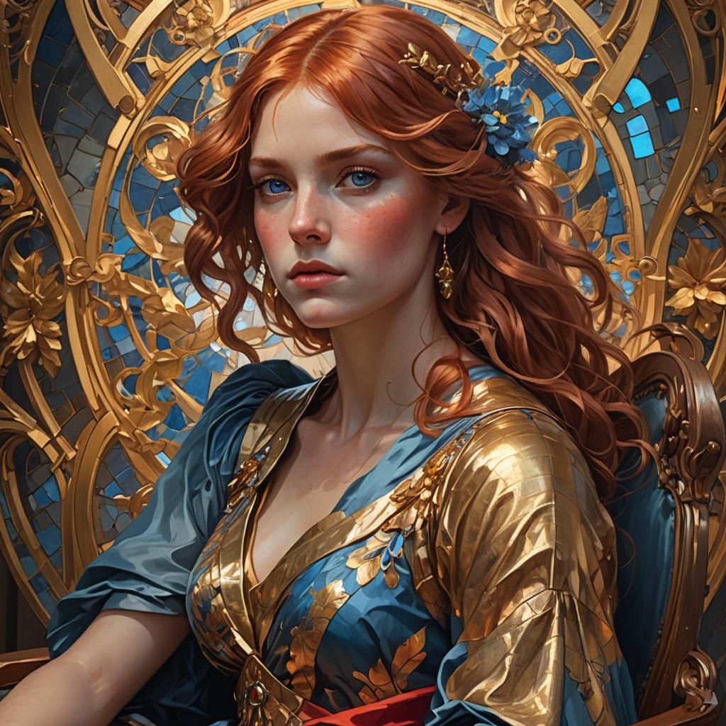 Renaissance Woman Portrait in Hyperdetailed Style