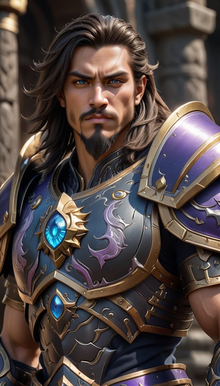 Mighty King in Warcraft Style Armor