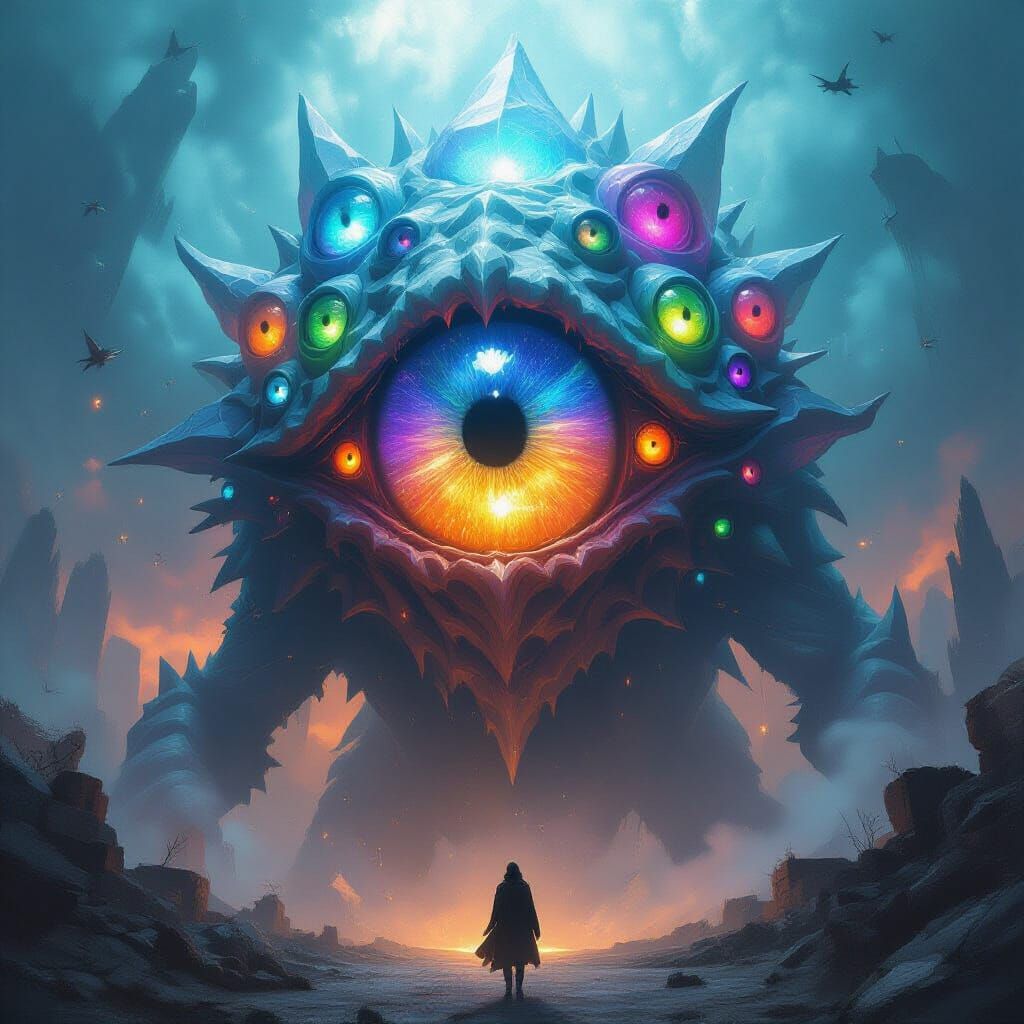 Colossal Crystalline Horror with Prismatic Scales