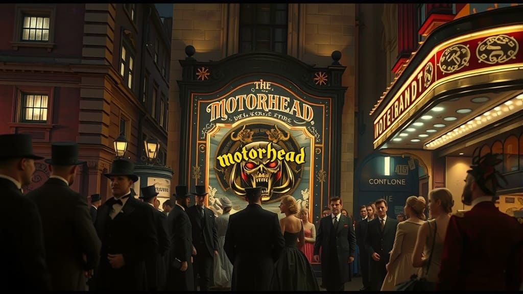 Steampunk London Night: Motorhead Ad Outside Theater