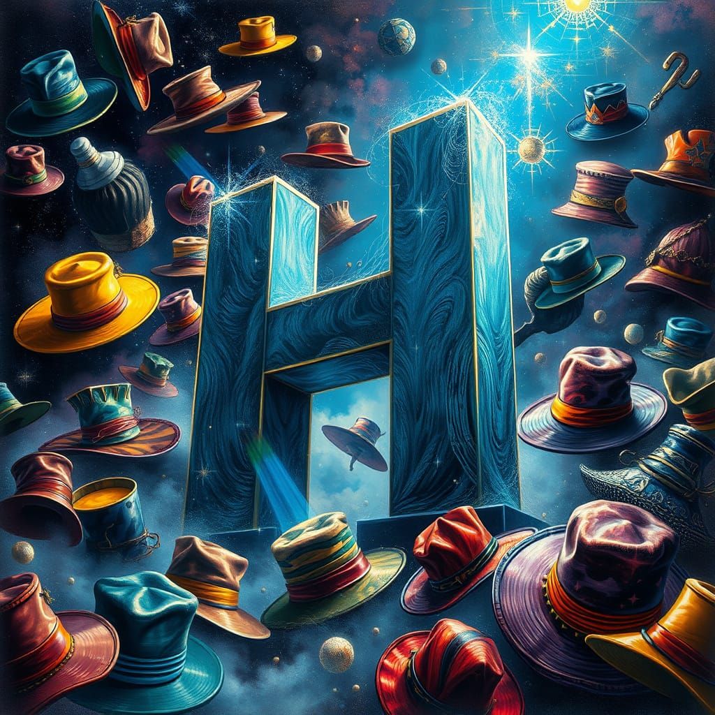 Epic Cosmic Hats Surround the Majestic Letter H