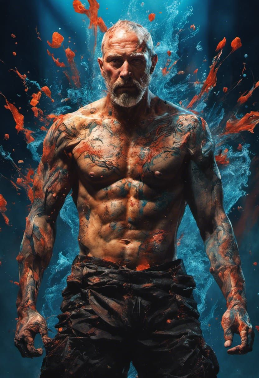 Bill Goldberg in Fire and Starlight Inkblot Art