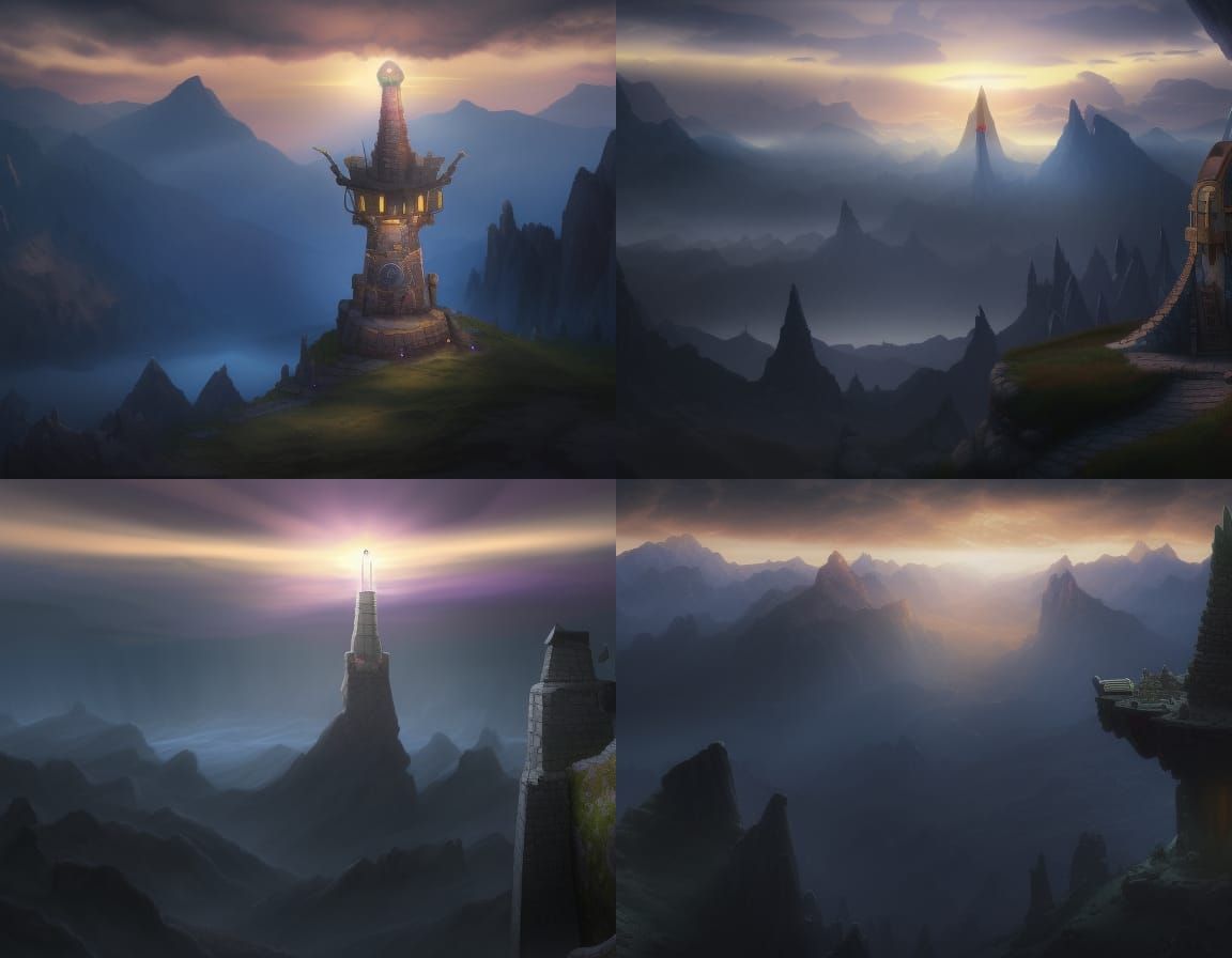 Dwarven Watch Tower Beacon in Epic Fantasy Style