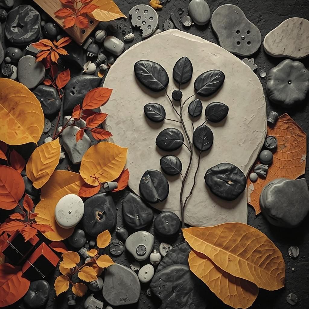 Abstract Black and White Photogram in Surrealist Style