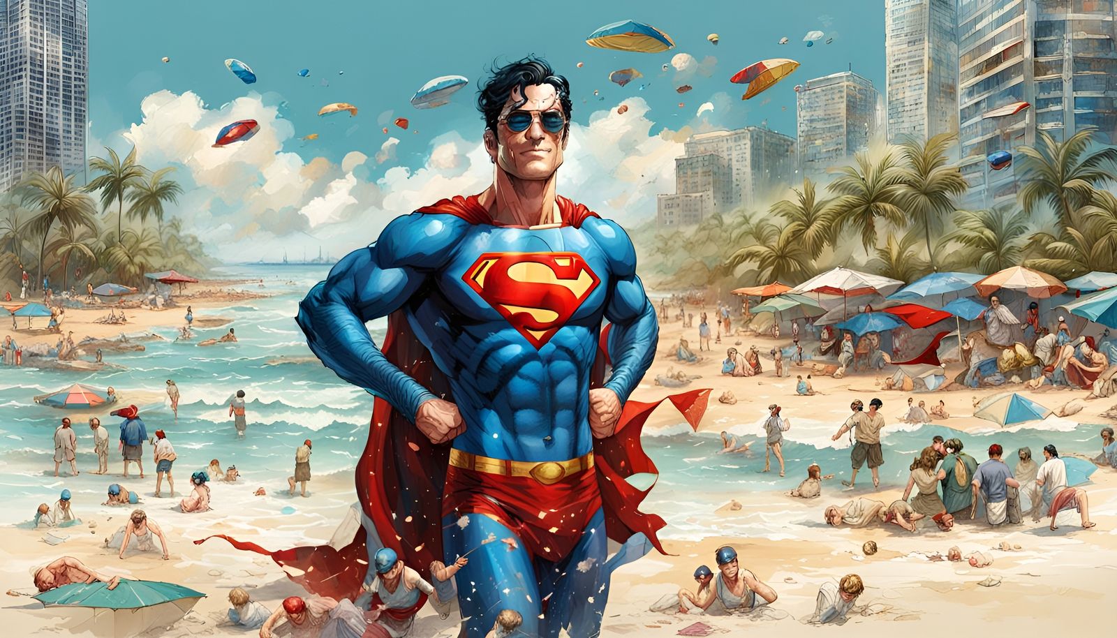 Superman at the beach
