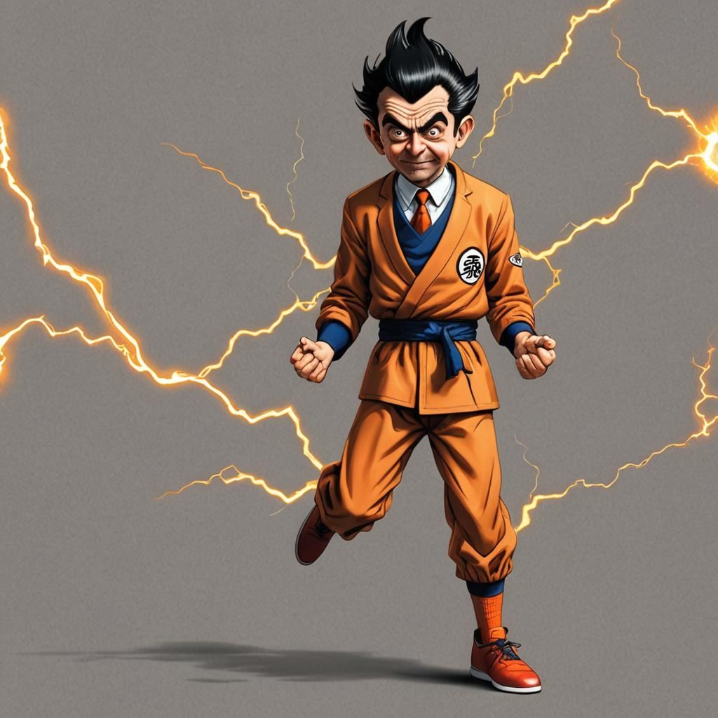 Mr. Bean as Super Saiyan Goku