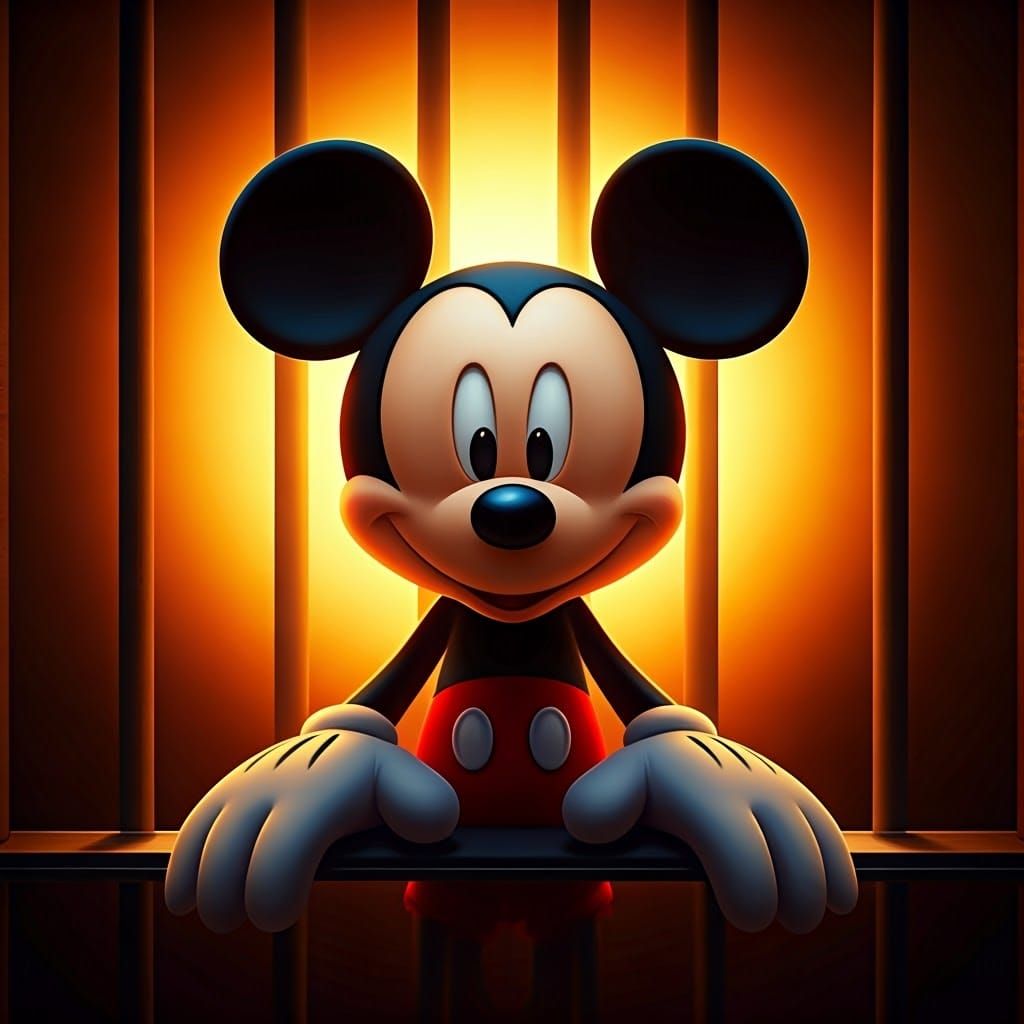 Mickey Mouse Imprisoned: A 3D Rendered Concept