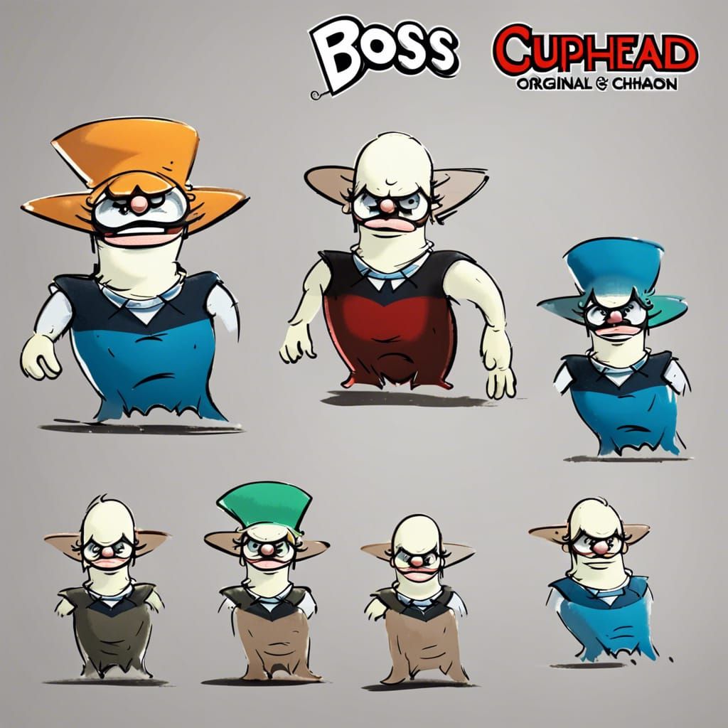 Original Cuphead Character Design Sheet