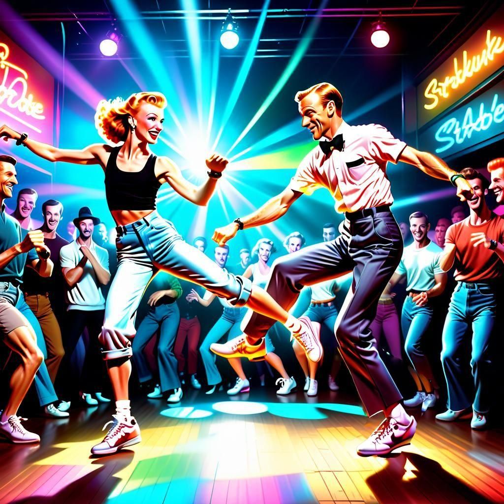 Energetic Breakdancing in Hyperrealistic Airbrush Art