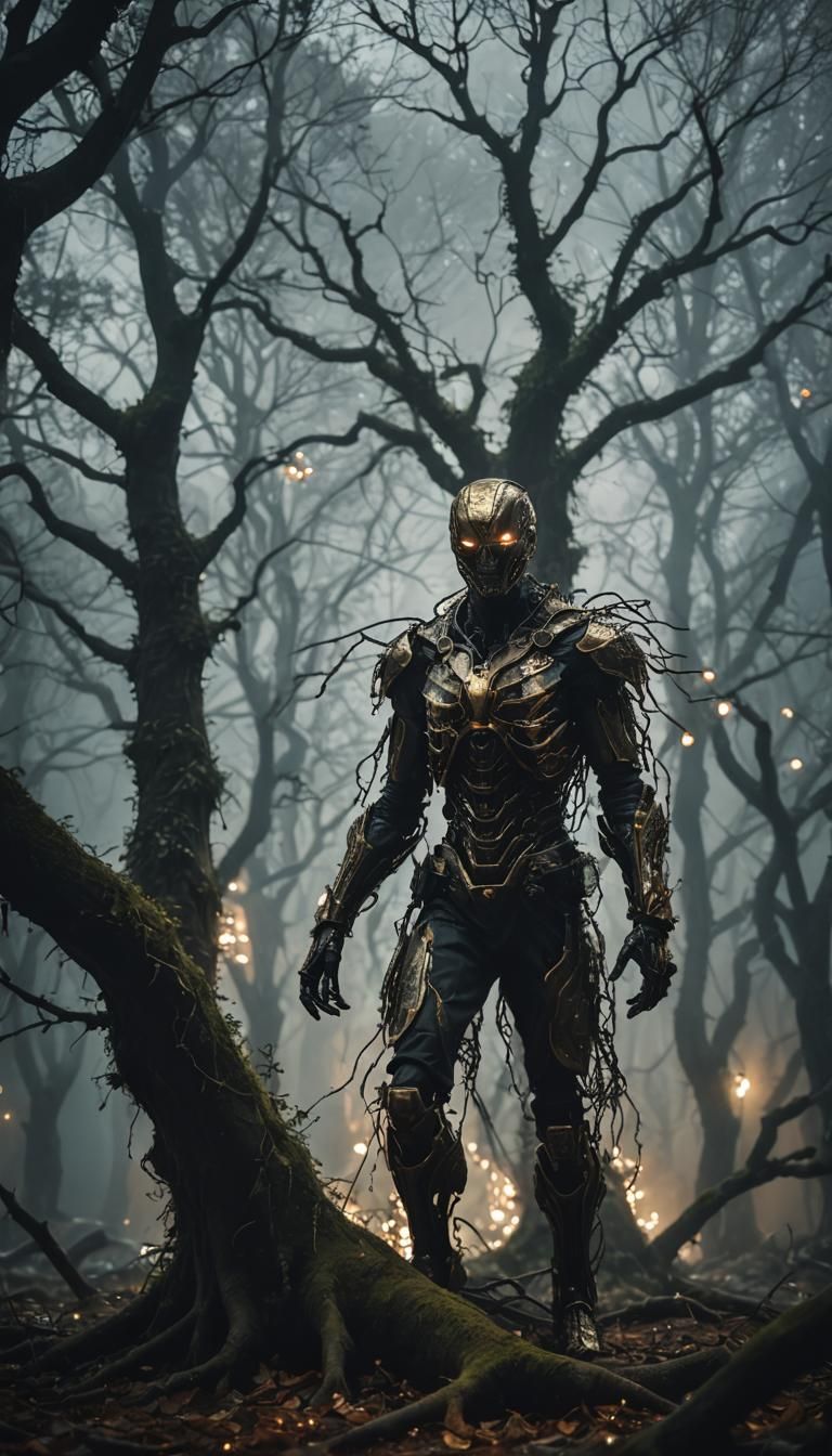 Anxious Figure in a Darkened Room