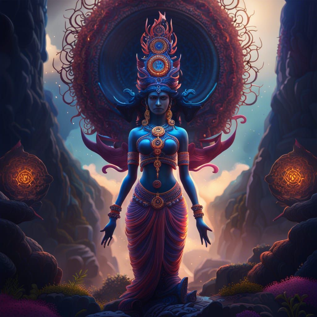 Ardhanarishvara Kundalini Rising: Fantasy Concept Art