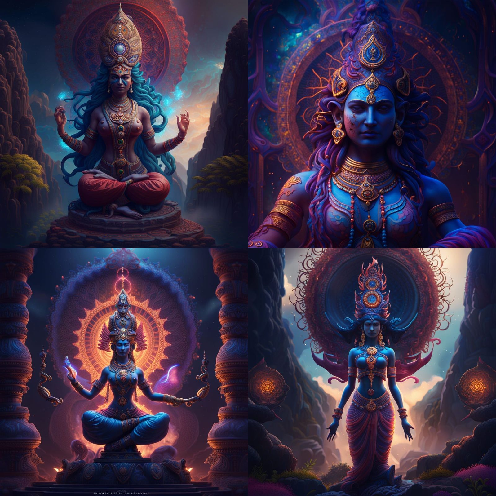 Ardhanarishvara Kundalini Rising: Detailed Fantasy Art