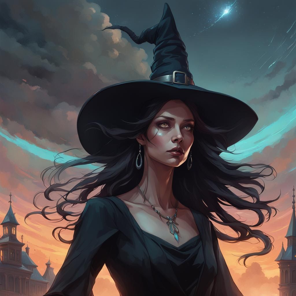 Detailed Portrait of a Witch in Artstation Style