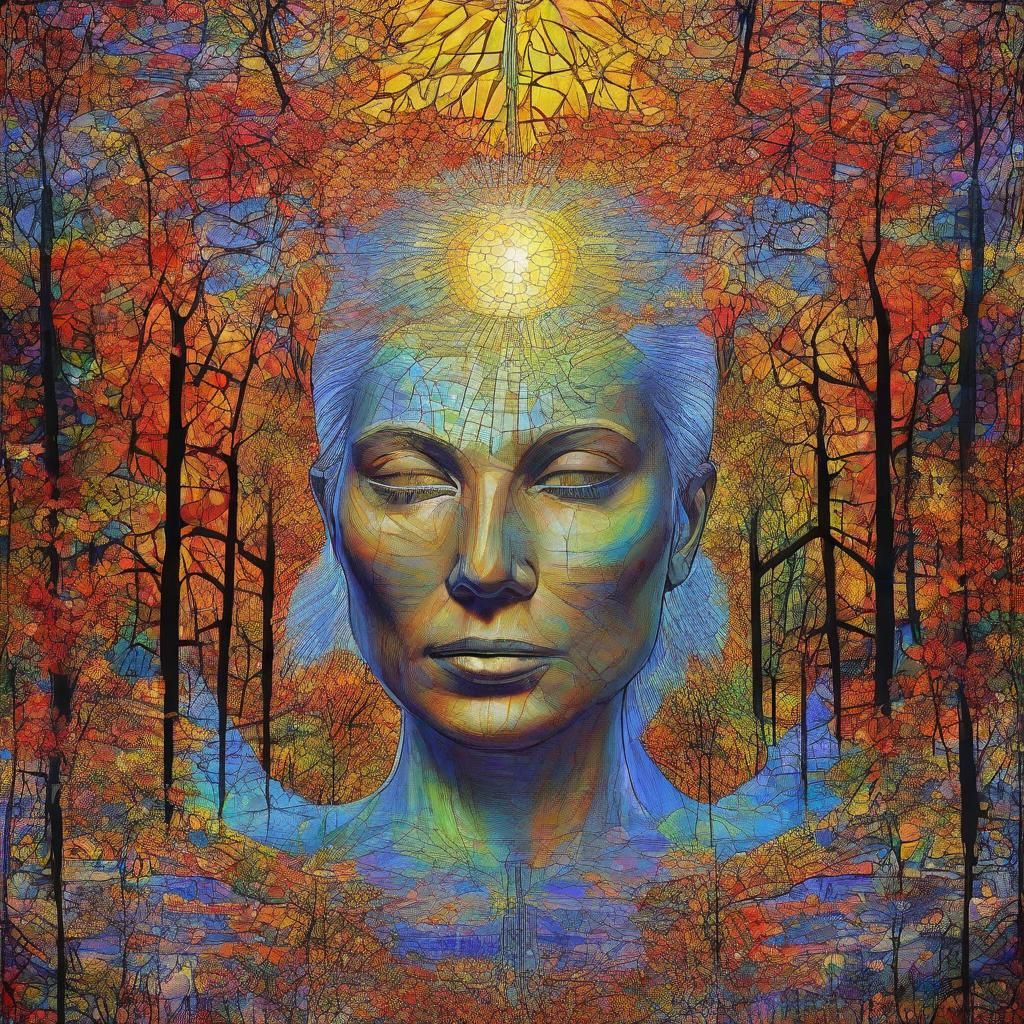 Ethereal Feminine Figure with Shattered Aura in Digital Art