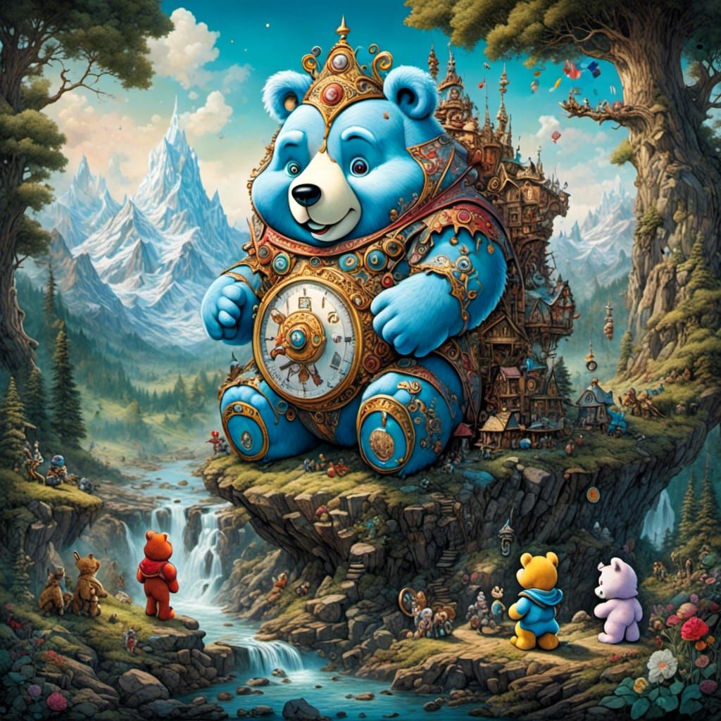Hyperrealistic Care Bear with Intricate Details