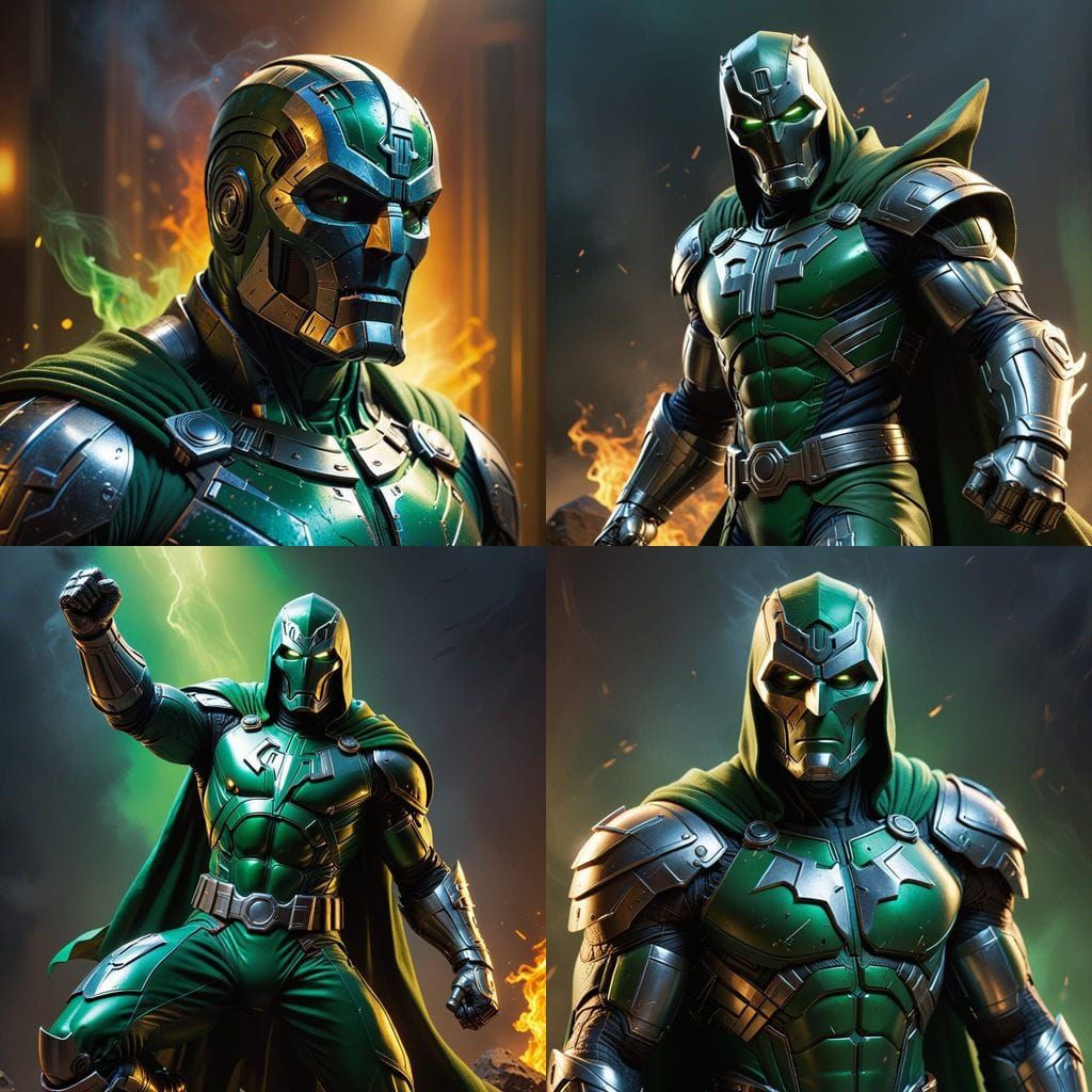 Doctor Doom in Stylized Comic Book Art